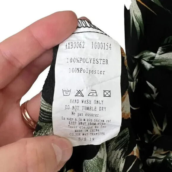 ASOS AX Paris Leaf Print Belted Midi Dress Size 6 Multicolor Women's - Picture 4 of 8